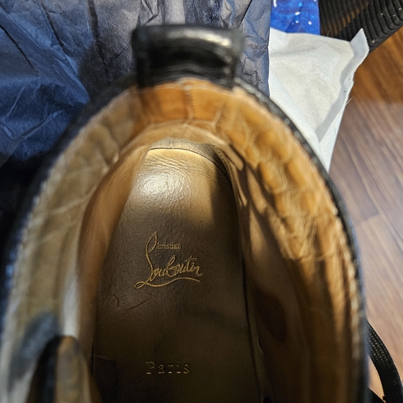 Christian Louboutin Black Python  Men\'s Oxfords.  Size 42.5 main image 5
